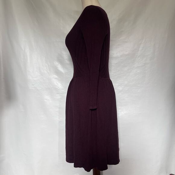 American Eagle Ribbed Knit Dress M Y2K Whimsigoth Preppy Pointelle Dark Academia - Picture 4 of 15